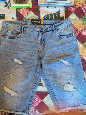 RAWX Men’s Distressed Light Blue Jean Shorts